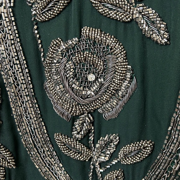 NWT HAUTE HIPPIE Green Fully Embellished Slip Dress Holiday Party Size 6 - Picture 12 of 16